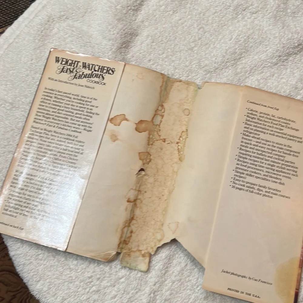 WEIGHT WATCHERS FAST & FABULOUS COOKBOOK 1983 HARDCOVER W DUST COVER COOKBOOK